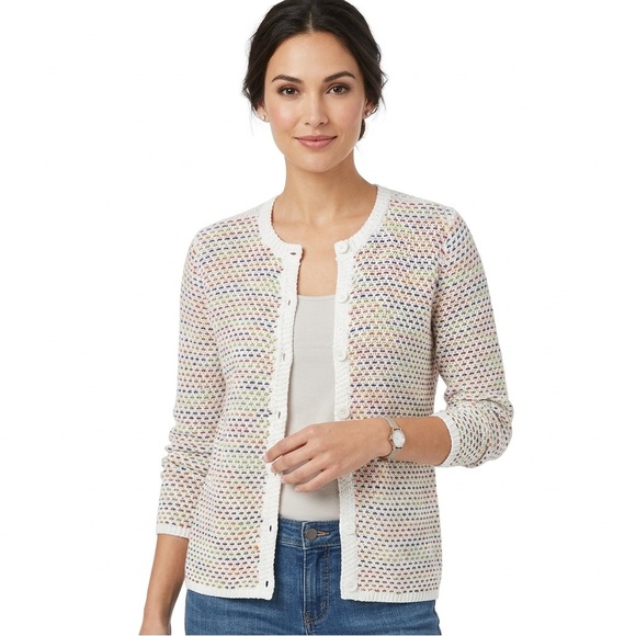 Appleseed's Sweaters - NEW VITANGE Appleseeds Women Sz PM Crochet Cardigan Sweater